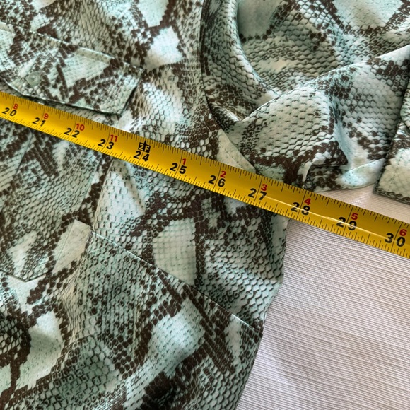 Ralph Lauren Snake Skin Long Sleeve Button Shirt Turquoise 3XL - Picture 6 of 10